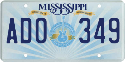 MS license plate ADO349