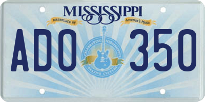 MS license plate ADO350