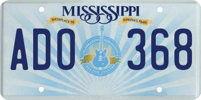 MS license plate ADO368