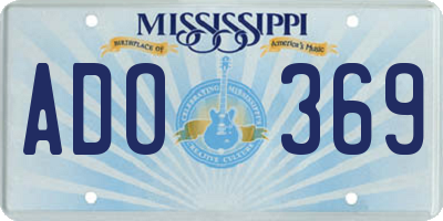 MS license plate ADO369