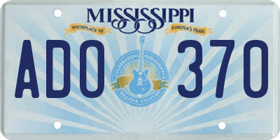 MS license plate ADO370