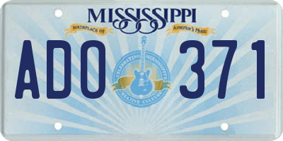 MS license plate ADO371