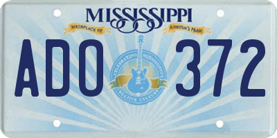 MS license plate ADO372