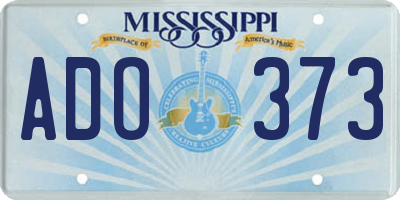 MS license plate ADO373