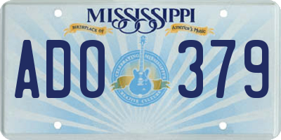 MS license plate ADO379