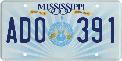 MS license plate ADO391