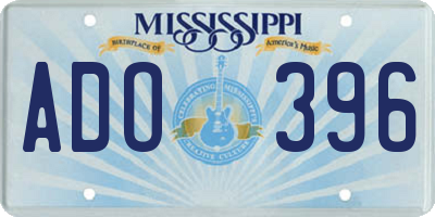 MS license plate ADO396