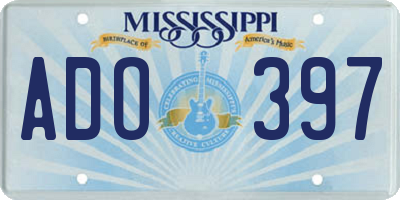MS license plate ADO397