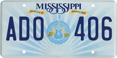 MS license plate ADO406
