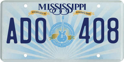 MS license plate ADO408