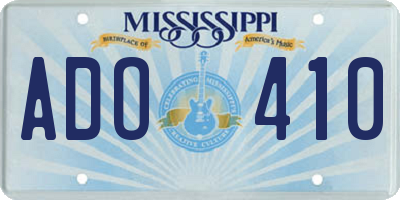 MS license plate ADO410