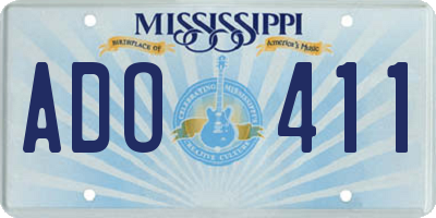 MS license plate ADO411