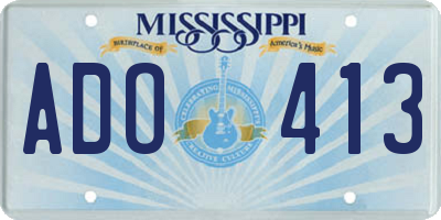 MS license plate ADO413