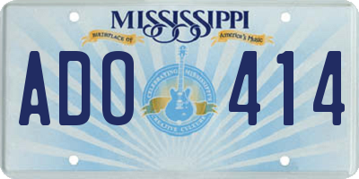 MS license plate ADO414