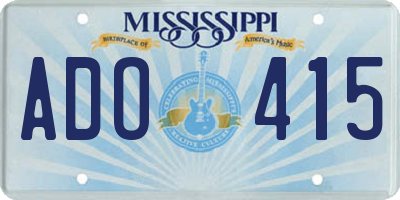 MS license plate ADO415