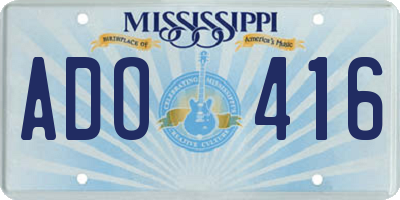 MS license plate ADO416