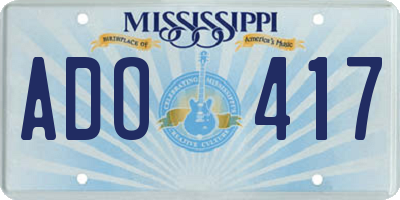 MS license plate ADO417