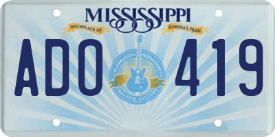 MS license plate ADO419