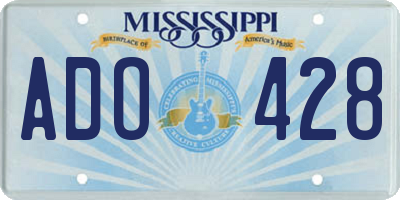 MS license plate ADO428