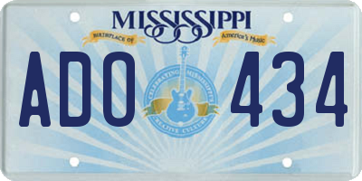 MS license plate ADO434
