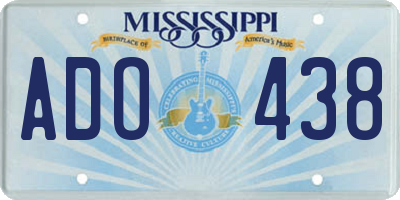 MS license plate ADO438