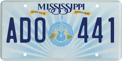 MS license plate ADO441