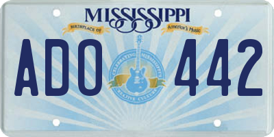 MS license plate ADO442