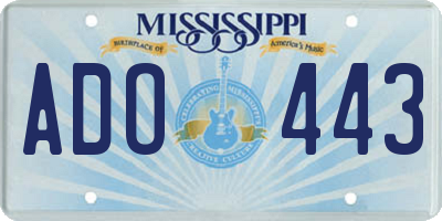 MS license plate ADO443