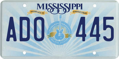 MS license plate ADO445