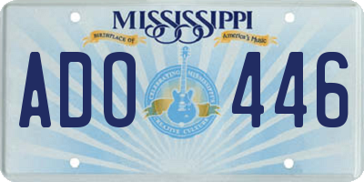 MS license plate ADO446