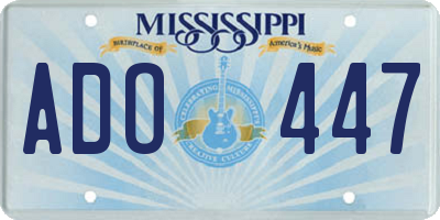 MS license plate ADO447