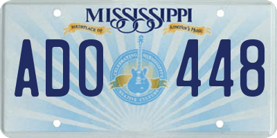 MS license plate ADO448