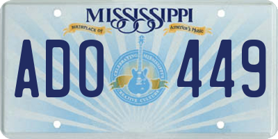 MS license plate ADO449