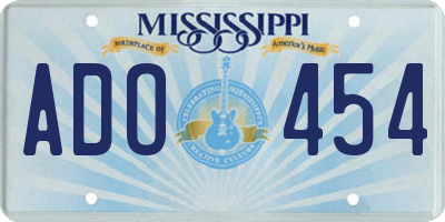 MS license plate ADO454