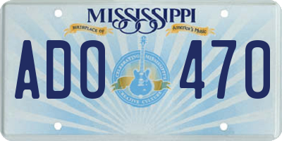 MS license plate ADO470