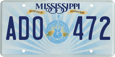 MS license plate ADO472
