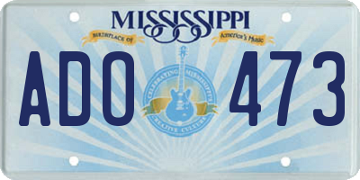 MS license plate ADO473