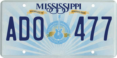 MS license plate ADO477