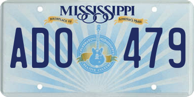 MS license plate ADO479