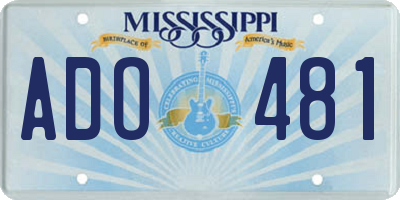 MS license plate ADO481