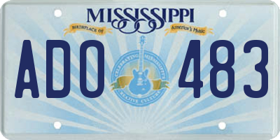 MS license plate ADO483