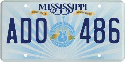 MS license plate ADO486