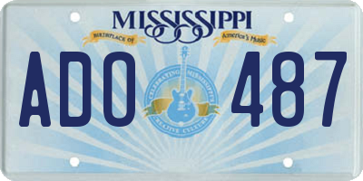MS license plate ADO487