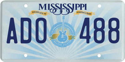 MS license plate ADO488