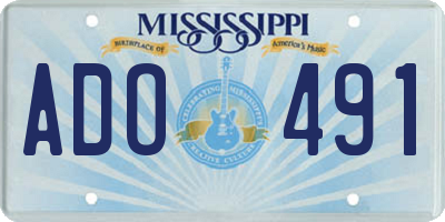 MS license plate ADO491