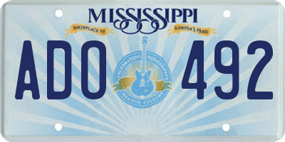MS license plate ADO492