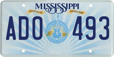 MS license plate ADO493