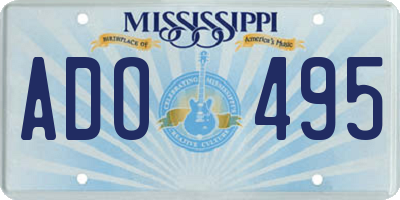 MS license plate ADO495