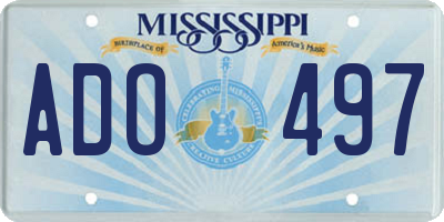MS license plate ADO497
