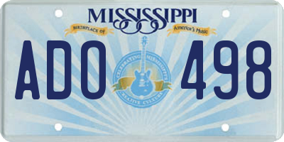 MS license plate ADO498
